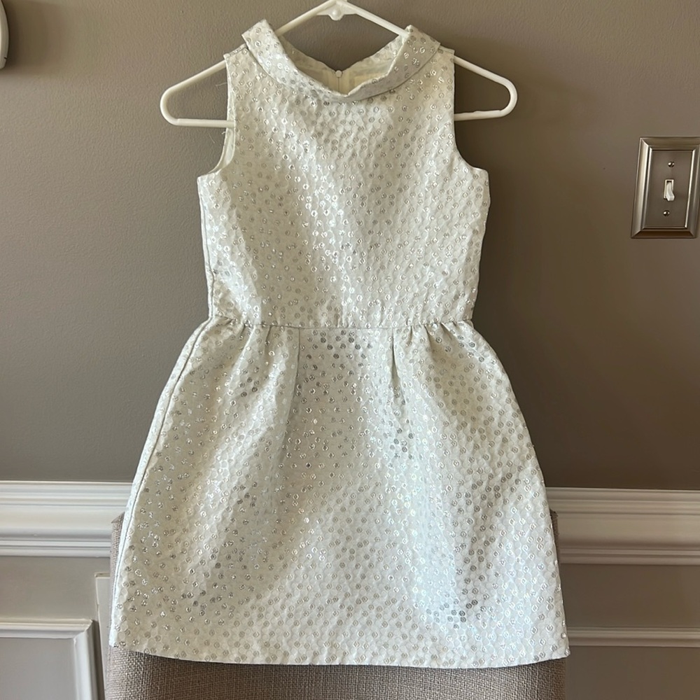 Girls Crazy 8 Dress Silver and Bone White